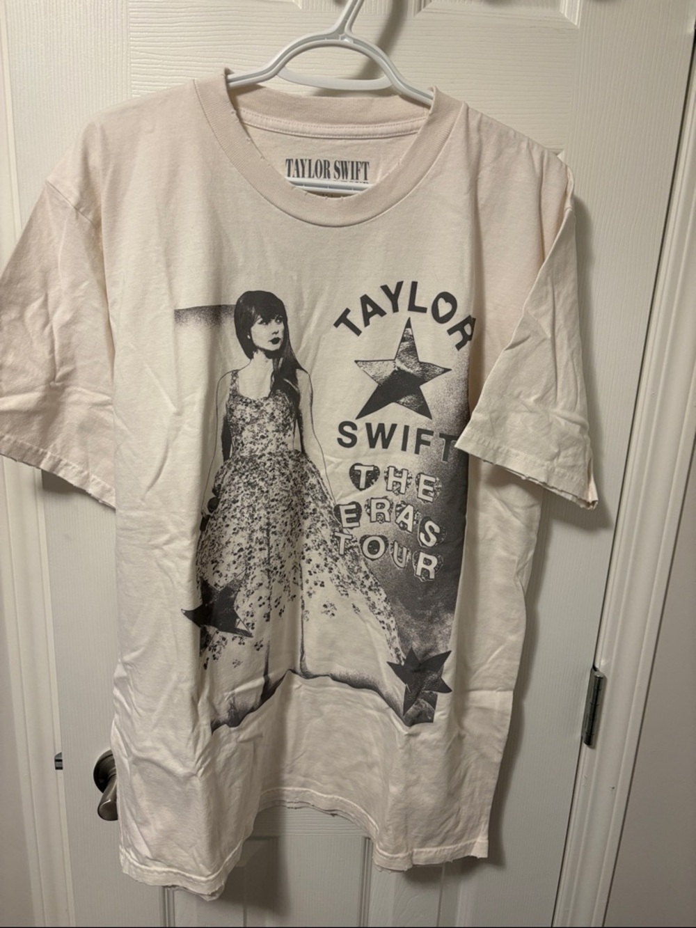 Taylor Swift Cream Tee with Black Tour Graphic